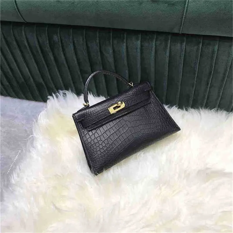 Designer Handbag Crocodile Leather 7A Quality Genuine Handswen Bags Sewn 20cm real matte womenqqHMR8