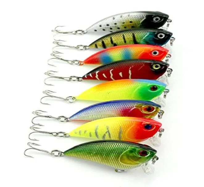 Lenpaby 8pcs Sinking Rattling Wiggler Vib Crankbaits жесткие рыбалки вибрационные крючки вибрации для морской басовой форели 55cm214179979