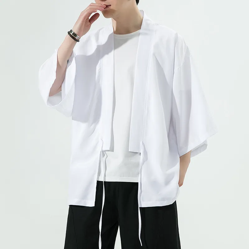 Cool Haori Kimono Harajuku японский стиль плюс размер мужчина самурай костюм юката азиатская одежда Кардиган Женская куртка