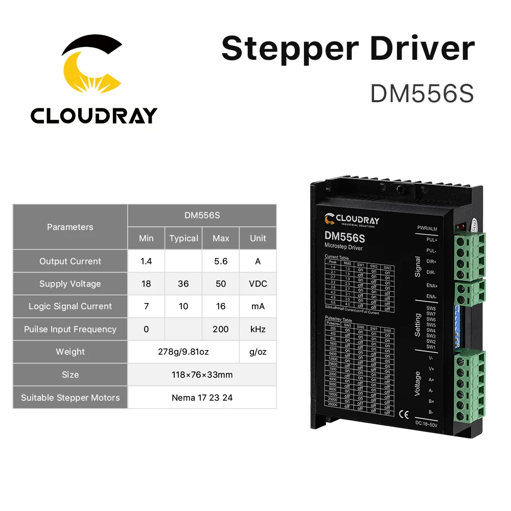 Cloudray 3/4 Axis CNC Kit NEMA23 3.0N.M Diver Driver Драйвер двигателя USB LPT и 350 Вт источника питания