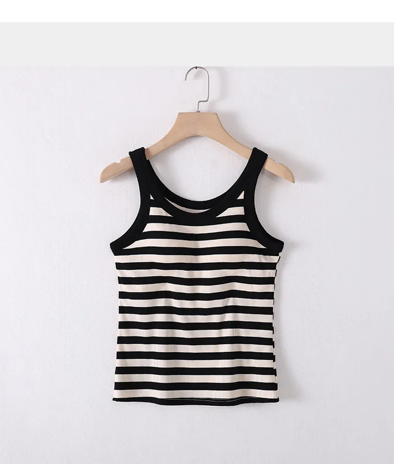 Women's Mesh Spaghetti Strap Crop Top With Mermaid Sea Shell Pattern - Summer Tank Vest 3 thumbnail image