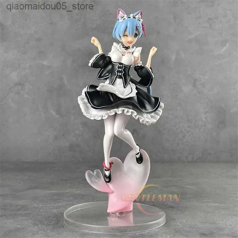 Action Toy Figures Alpha Omega Anime Re Zero commence la vie dans un autre monde Sexy Girl Rem Cats Ears (pain en forme de chat cuit à la vapeur) Version 1/8 PVC Action