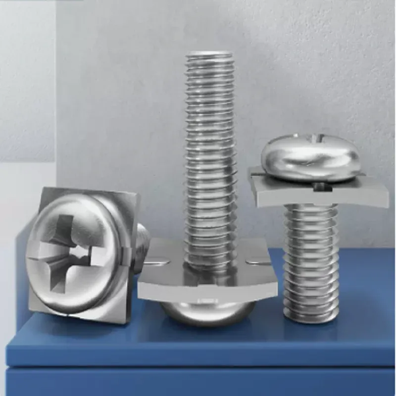 N Nickel Plated Terminal Mini Blocks Screw Set With Square Washer 