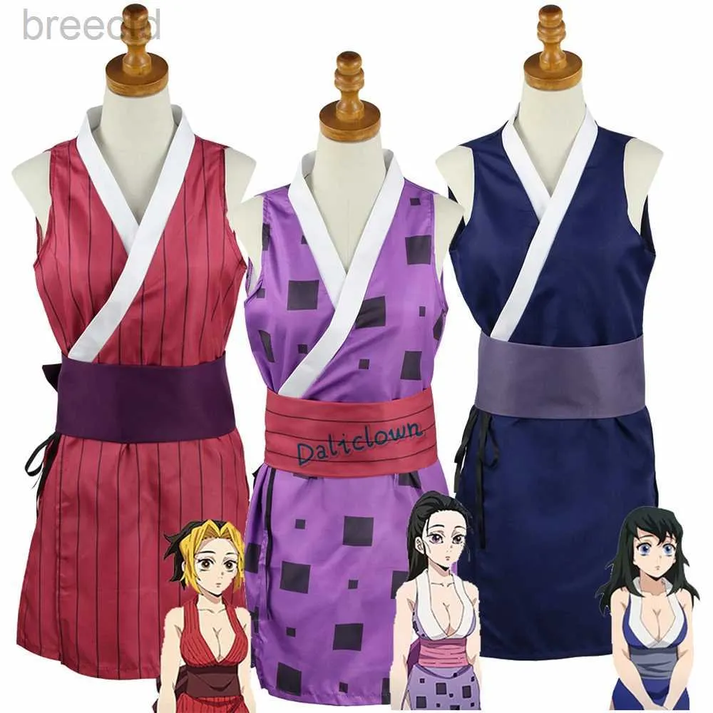 Costumes d'anime anime hinatsuru makio suma cosplay costume uzui tengen épouses kimono uniforme sexy robe divertissement district 240411