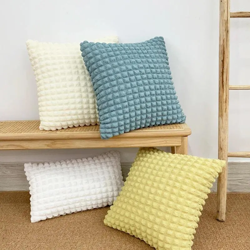 Pillow Ins Cream Puff Cover Decoration Geometric Throw Covers Nordic Solid Color Pillowcase Sham For Sofa