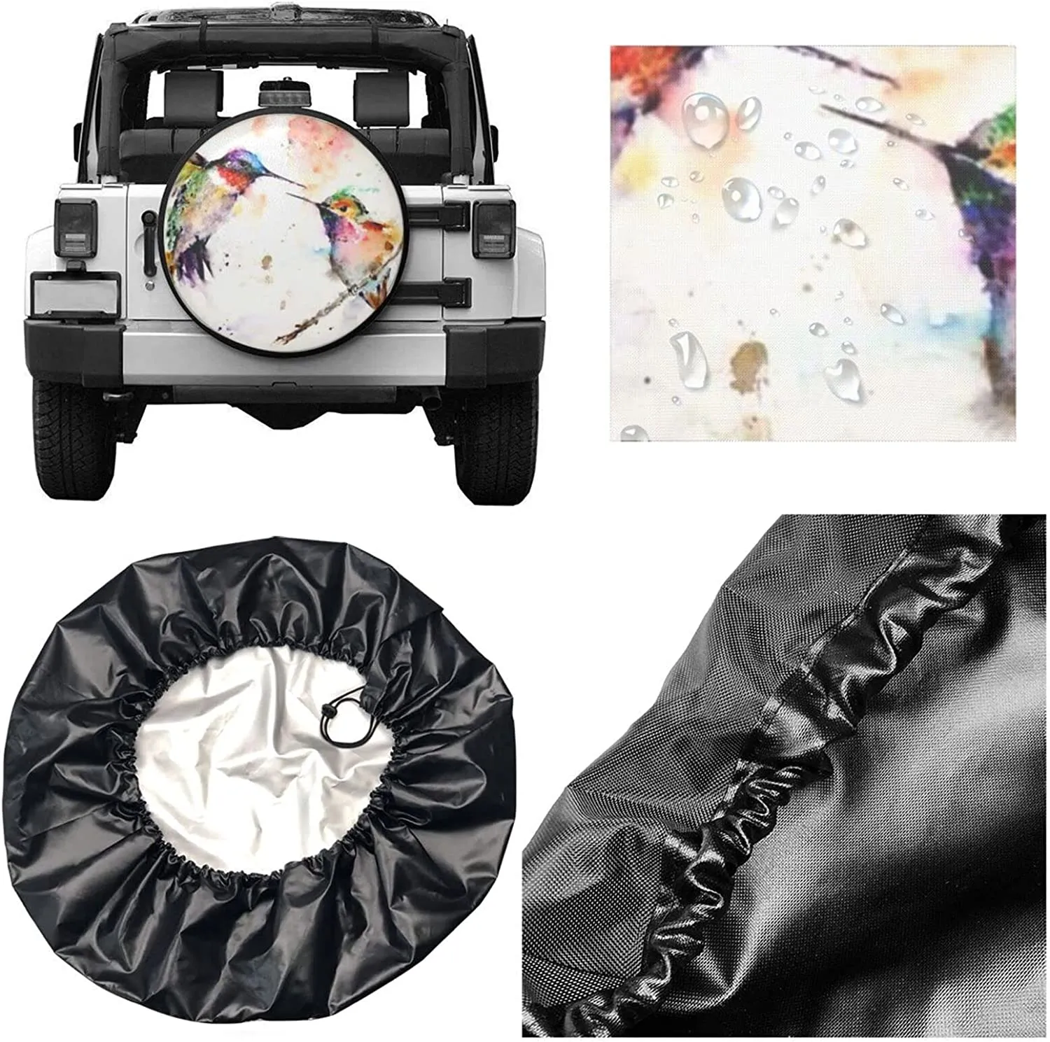 Hummingbird Print Out Opon Count Waterproof Universal Wheel Cover odporny na oponę obrońca kół opony 14 „15” 16 "17"