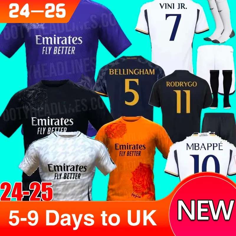 XXXL 4XL MBAPPE Fourth Home soccer jerseys 24 25 Fans Player football shirt VINI JR TCHOUAMENI MODRIC VALVERDE 2023 2024 men kids reAL mADRIds BELLINGHAM uniform