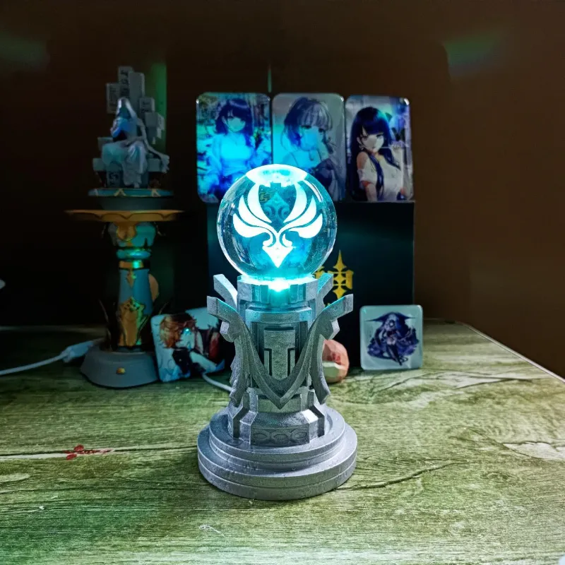 Genshin Impact Gnosis Night Light Figuur Cosplay Anime Elementair Obelisk Model Crystal Resin Ball Alavient Light speelgoed voor jongenscadeau