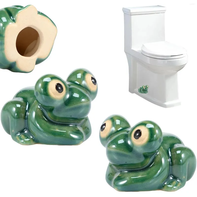 Couvercles de siège de toilette 2pcs boulons casquettes en céramique mignonnes drôles de grenouille décorative facile