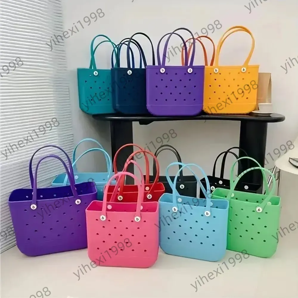 Bogg Bag Silicone Beach Large Tote Luxe Eva Plastic strandzakken Roze Blue Candy Women Cosmetic Bag PVC Basket Travel opbergtassen Jelly Sum