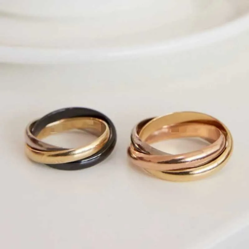 Designer charm Carter Three Ring 18k Rose Gold Simple and Cool Style Unique Fashion Design Personalized Index Finger Couple