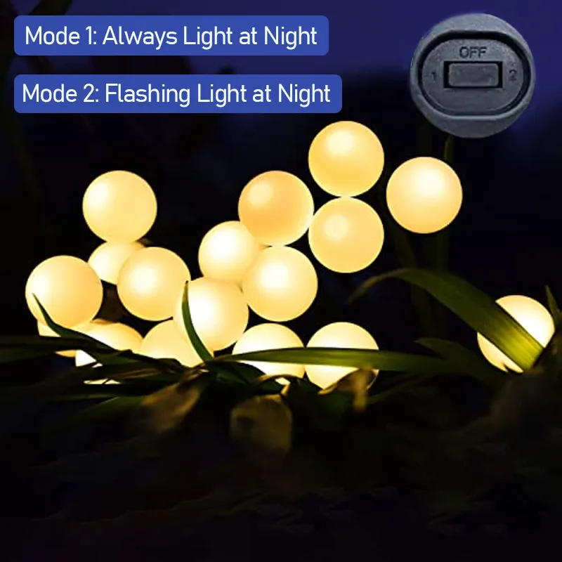 Guirlande Lumineuse LED 20 Pompons Pailletés Blancs - 2 Mètres, à Piles, Intérieur