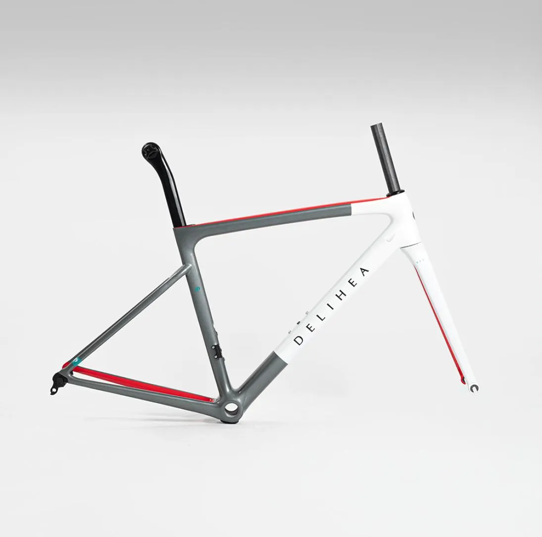 Delihea Rest Red Rimdisc Road Bicycle Frameset Carbon Bike Frame Outdoors Cycling Parts9319447