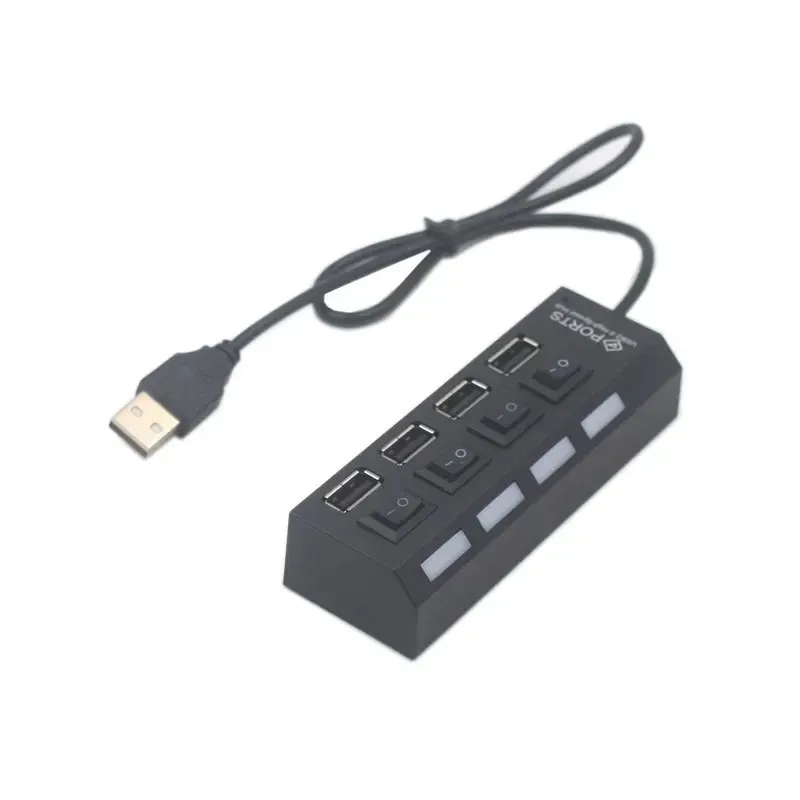 Novo adaptador USB 2.0 4 portas 7 portas hub USB LED SPLITTER USB com interruptor independente para acessórios para laptop