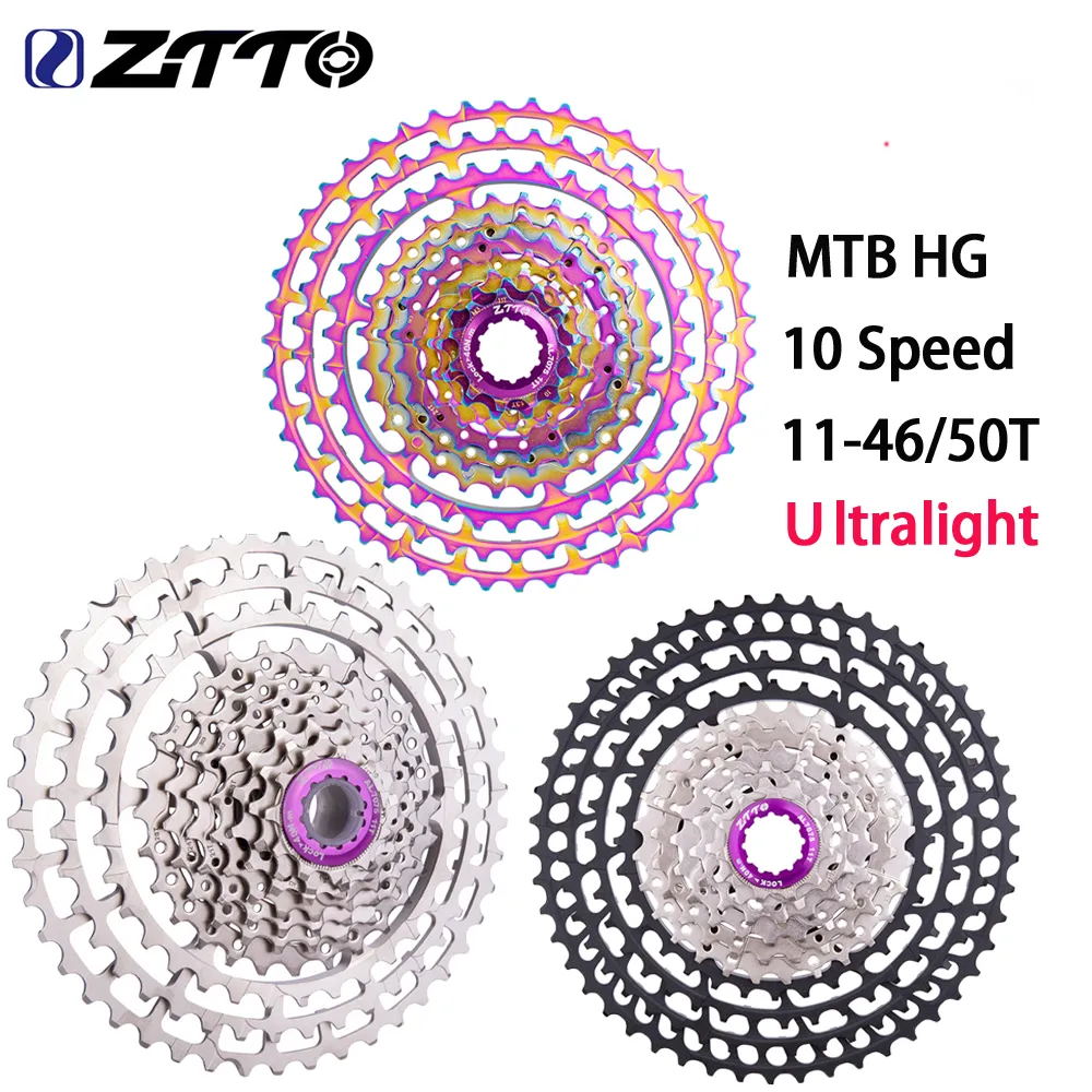 ZTTTO Ultralight 10 Speed ​​Shift Set MTB Bike 32/34/36T Chainwheel Crankset 11-46/50T Cassette Groupset 1x10 Bakre derailleurdel