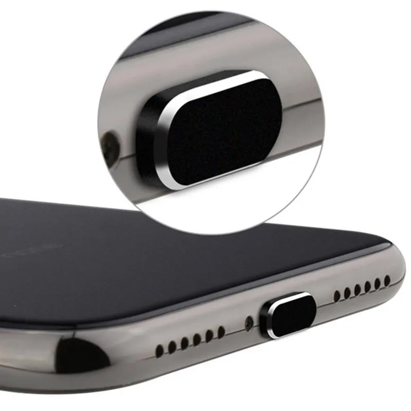 Couvercle pratique étanche à poussière en aluminium en aluminium Métal Metal Anti Dust Charger Plug Butper Cap pour iPhone 14 13 Pro Max xr 8 7 6 Plus