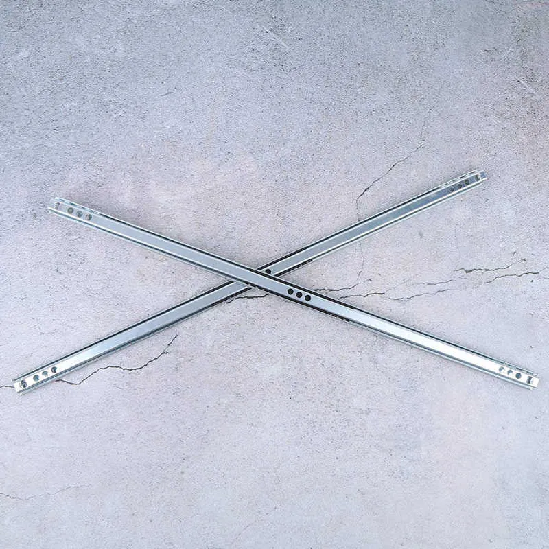 set 450mm bi-directional drawer slides 17mm wide steel ball bearing ...