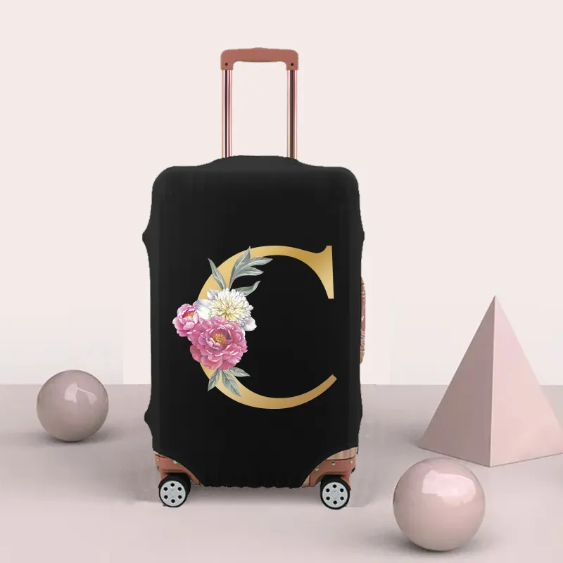 Travel Luggage Cover With Alphabet Flower Print Protective Trunk For 18 32 Inch Suitcase With Initials Trolley Dust Bag And Elastic Cove From Coisinistore 314 811.05 DHgate.Com