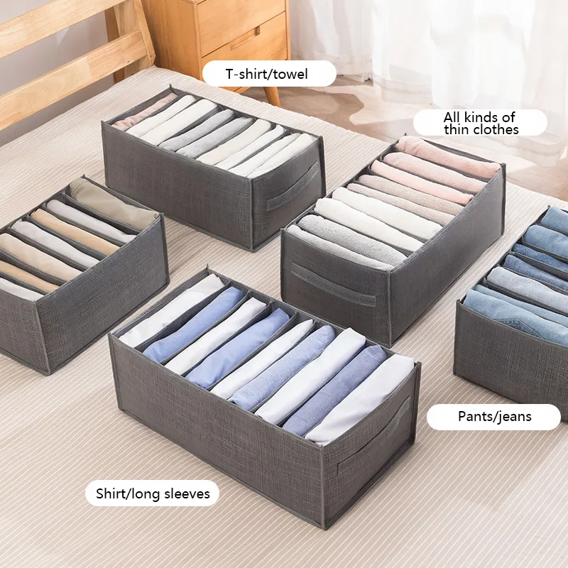 Organizzatore di vestiti Pants T-shirt Jeans Storage Box Wardrobe Organizzatore di abbigliamento per le mutande Focks Organizzatori