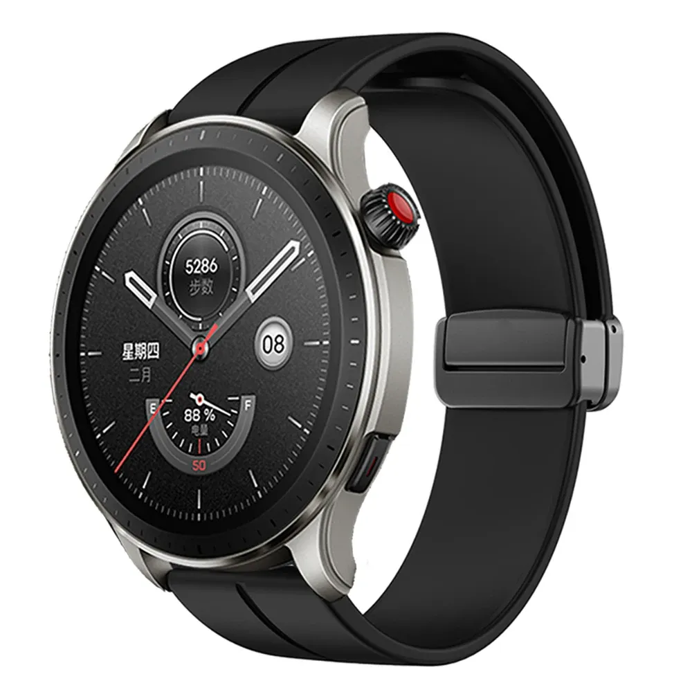 Amazfit GTR 4 3 Pro 47mm 42 Silikon Kayış için Manyetik D Buckle Bandı Amazfit BIP U 3 GTS 2E 2 3 4 4Mini Watchband 20mm 22mm