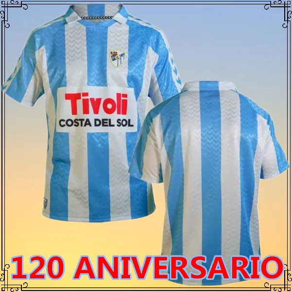 2024 2025 Camiseta Malaga CF Futbol Forması 120 Aniversario Çocuk Kiti Remake Retro 24/25 Evde Futbol Gömlekleri Erkek Bustinza M. Juande Ramon Febas Alex Gallar Sol Munoz