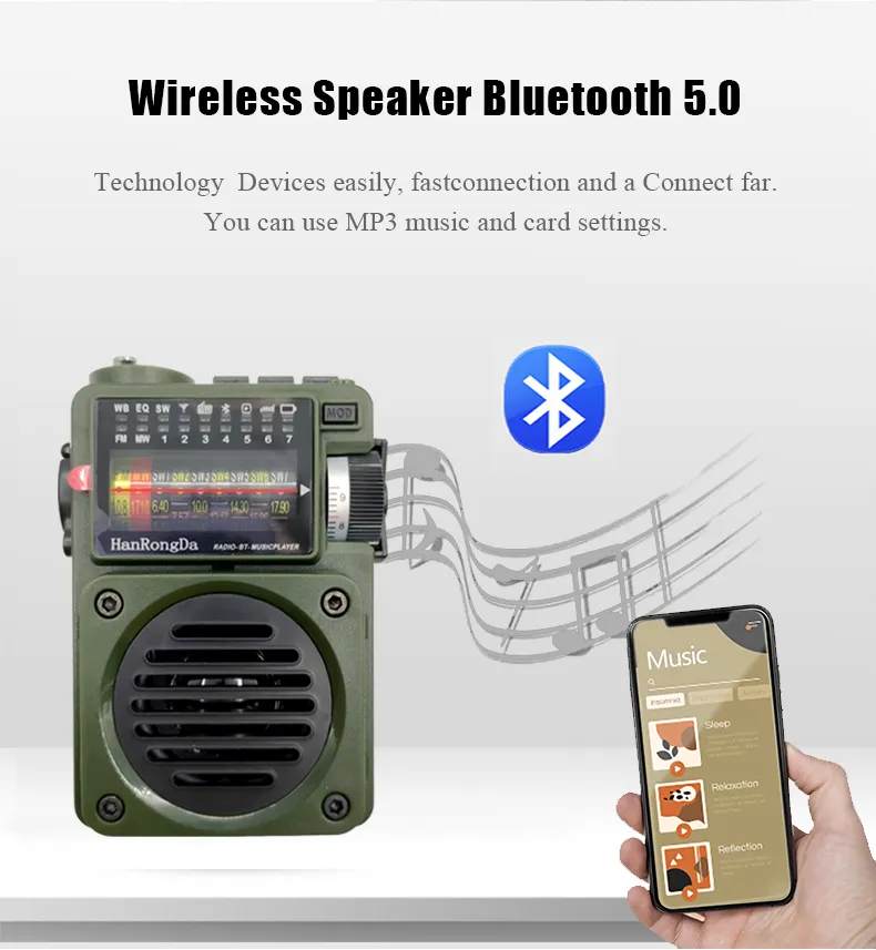 DHgate.com:HRD-700 Portable Radio: AM/FM/SW/WB Shortwave, BT5.0 Speaker ...