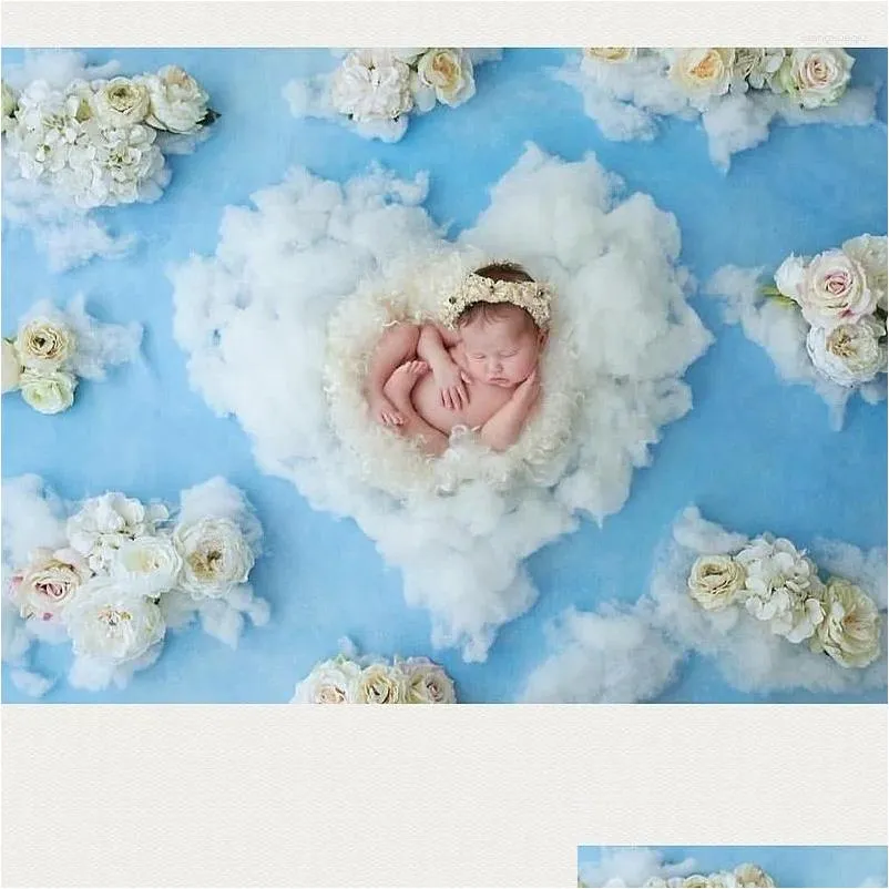 담요 Swaddling 500g Born Pograph Props 진미 소프트면 박제 충전재 Dolltoys Polyester High Elastic DIY 수제 OTGSI