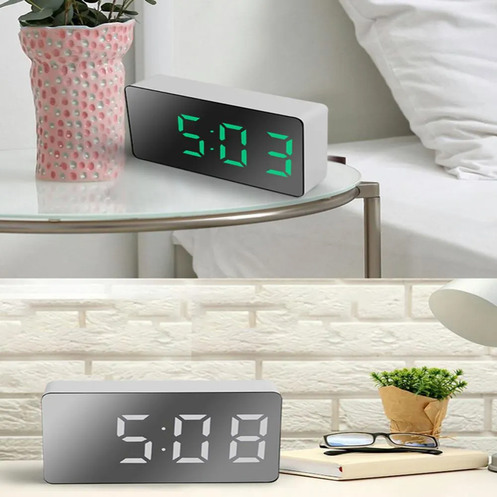 Digital LED Table Clock With Alarm, Temperature Display – Time & Snooze Function, Modern Design