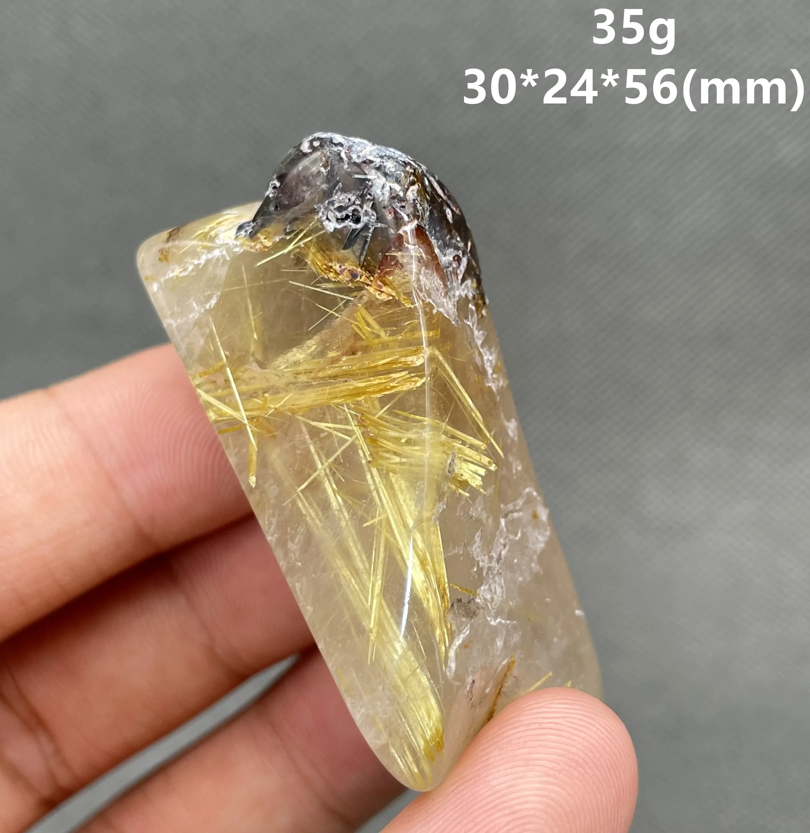 Spécimen Minéral Quartz Rutile Doré Naturel - 1,26 Lb (571 G), Cristal Brut De Collection | Pièce De Musée