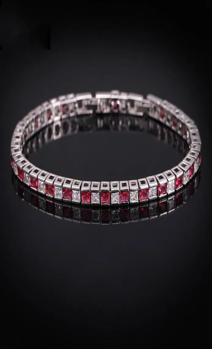 New Trendy White Gold Plated Square CZ Tennis Braclet for Girls Women for Party Wedding Gift for Friend4649522