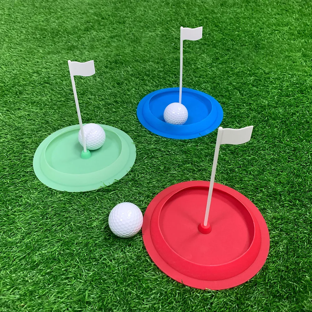 1 PCS Golfe interno Putting Green Blue e Red Hole Cup Practice com o Trainer Brand Putter Trainer Ajuda ao ar livre Supplies