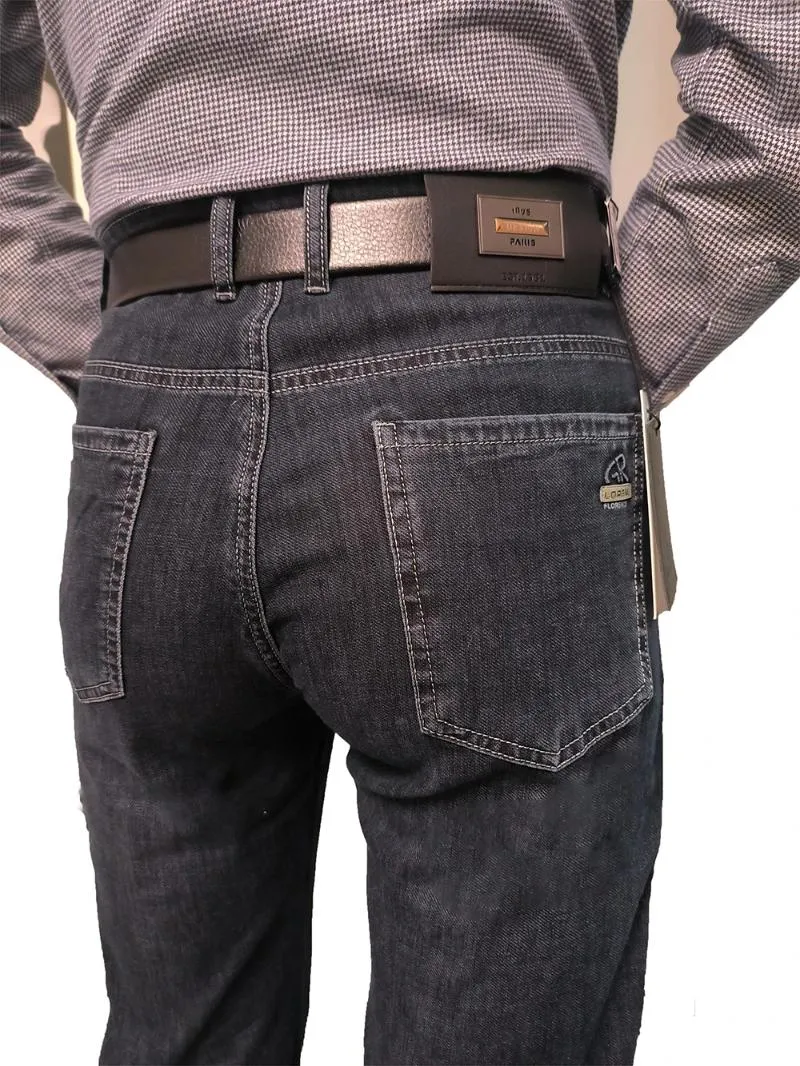 Mäns jeans klassiska affärer casual män stretch denim byxor för man suomo pantalones hombre calca masculina