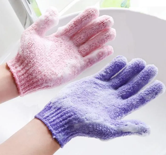 Hele hydraterende spa -huidverzorgingsdoek badhandschoenen vijf vingers exfoliërende handschoenen gezicht body bathing duurzame zachte handschoenen6959560