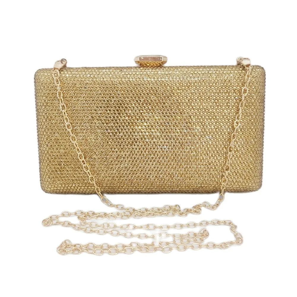 Pochette da donna con strass scintillanti, borsetta da sposa con
