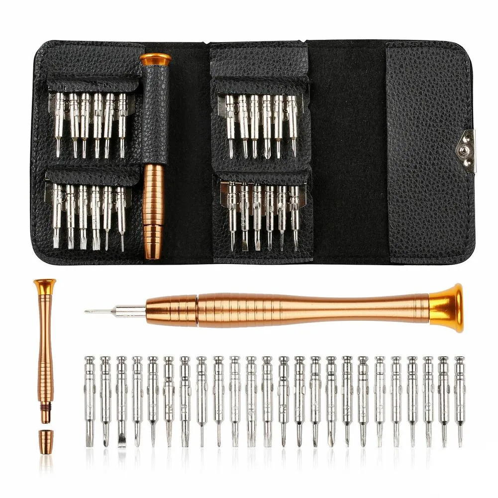PROFESSIONAL 25 In 1 Screwdriver Kit Repair Tools With Leather Bag Compatible For Air Smart Phones