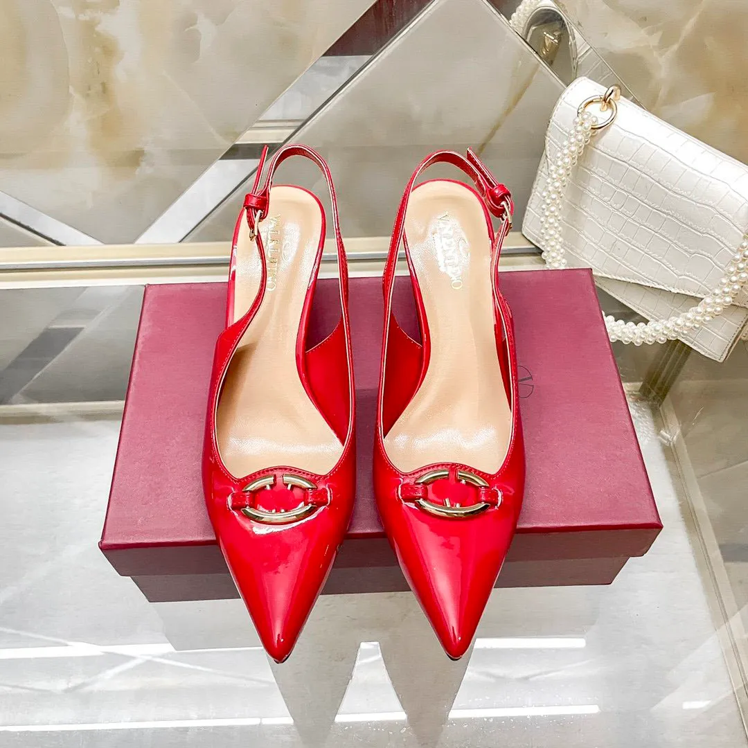 Affascinante Pompe Slingback Donna Con Strass Con Tacco Scultoreo