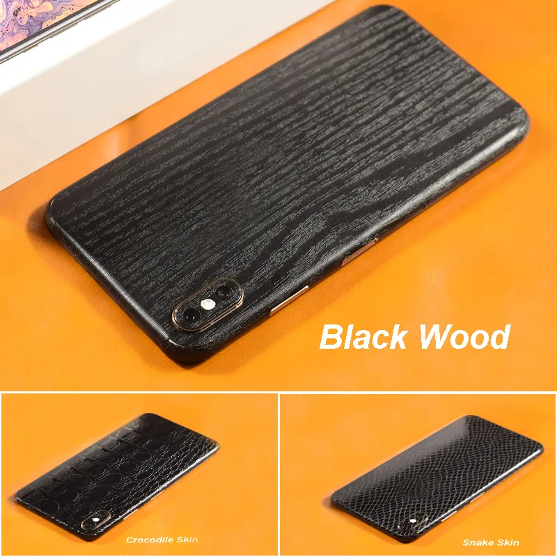 3D Carbon Fiber Leather Wood Skins Protective Phone Back Cover Sticker For iPhone XS MAX XS X 8 Plus 7 6 6S Plus Back Sticker (26)