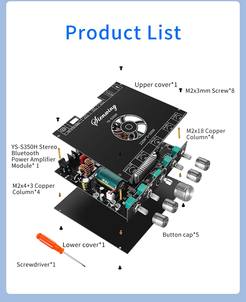 1 Channel Bluetooth Power Amplifier Module Subwoofer with TPA3255