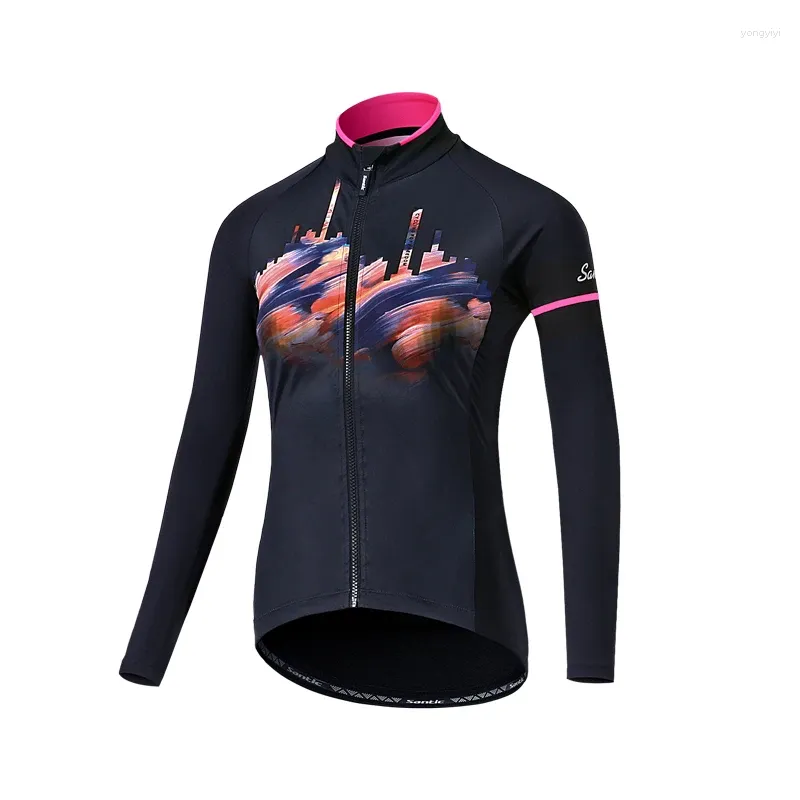 Vestes de course santiques femmes vélo en toison en manteau