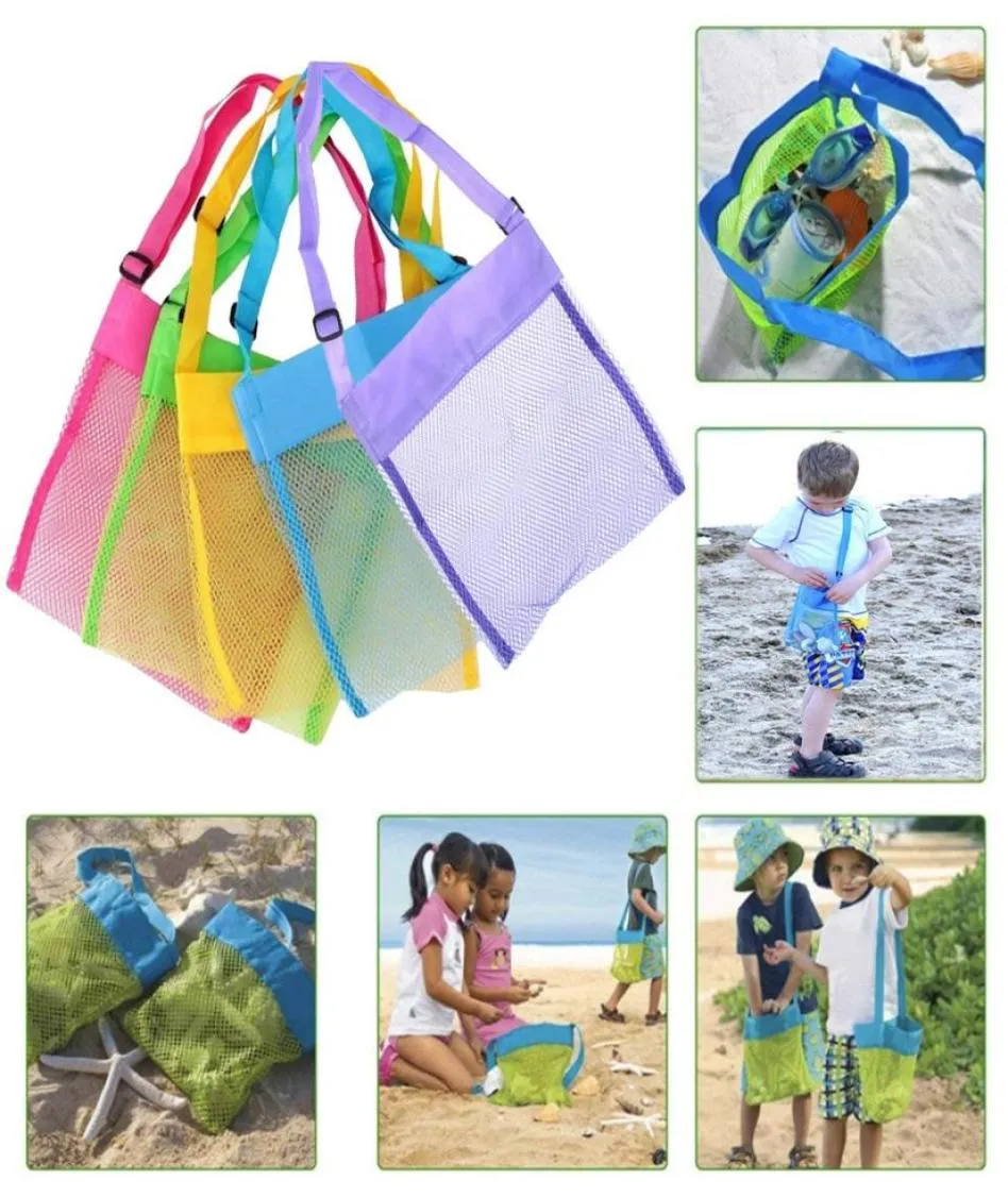 Toys de praia infantis recebem caixas de areia de malha de bolsa fora de areia de areia de areia de areia líquido de shell afast -se malha de praia Pouch7616558