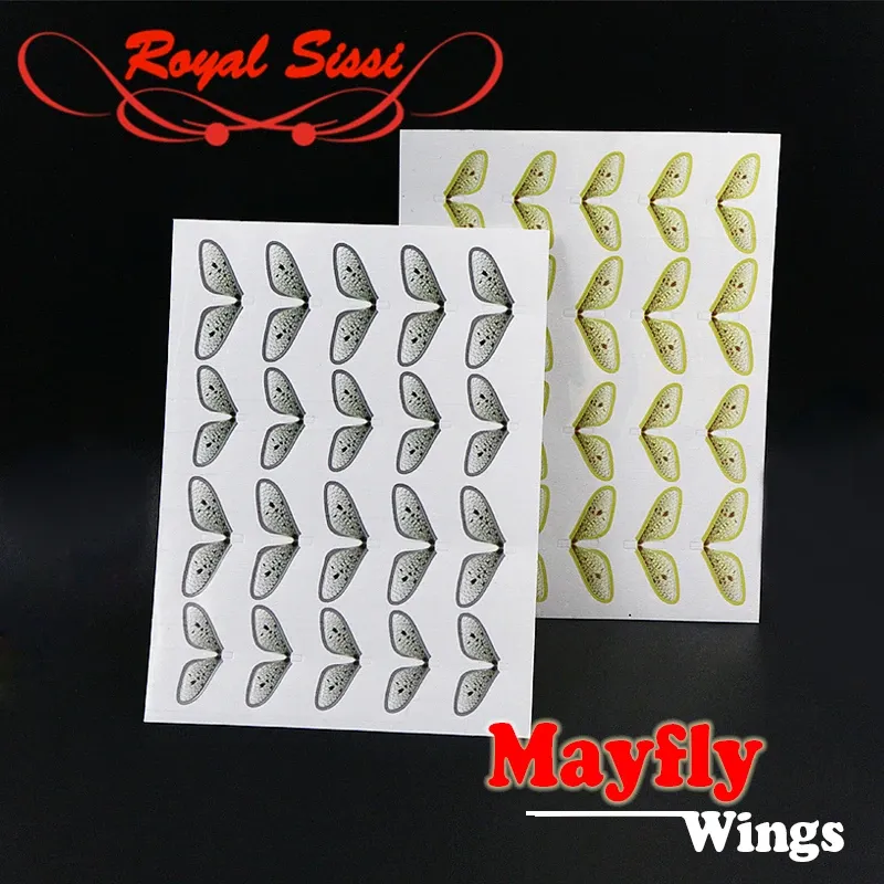 Royal Sissi 2Optional Colors 40 stks vliegbindende realistische mayfly -vleugels duurzame synthetische forel lokt vleugels vliegbindende materialen