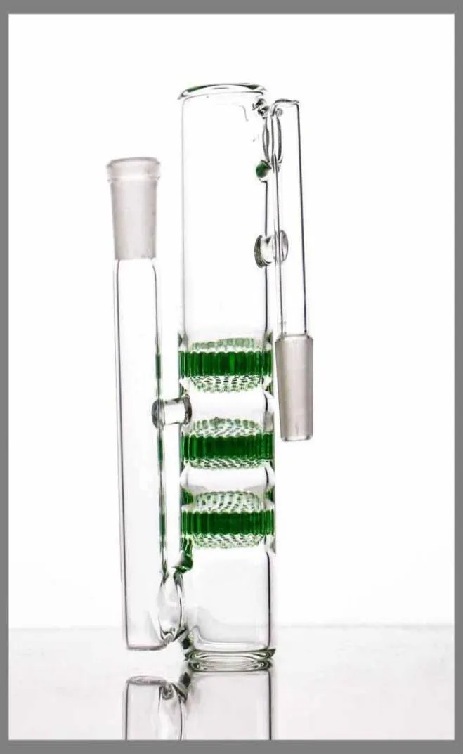 Glass Ash Catcher smoking Three Honeycombs Perc 145188mm triple HC Bong Precooler Various Colors Factory Direct 3680456