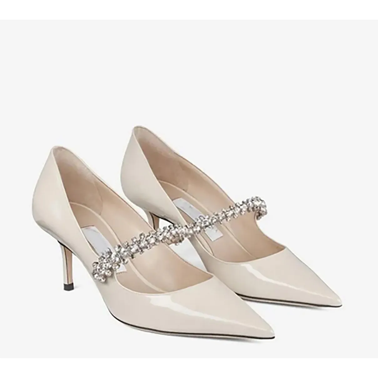 Marca de luxo sapatos femininos formal bing bomba patenteada em couro pontual ribbon designer de saltos altos femininos feitos na Itália, tamanhos 35-42 com caixa