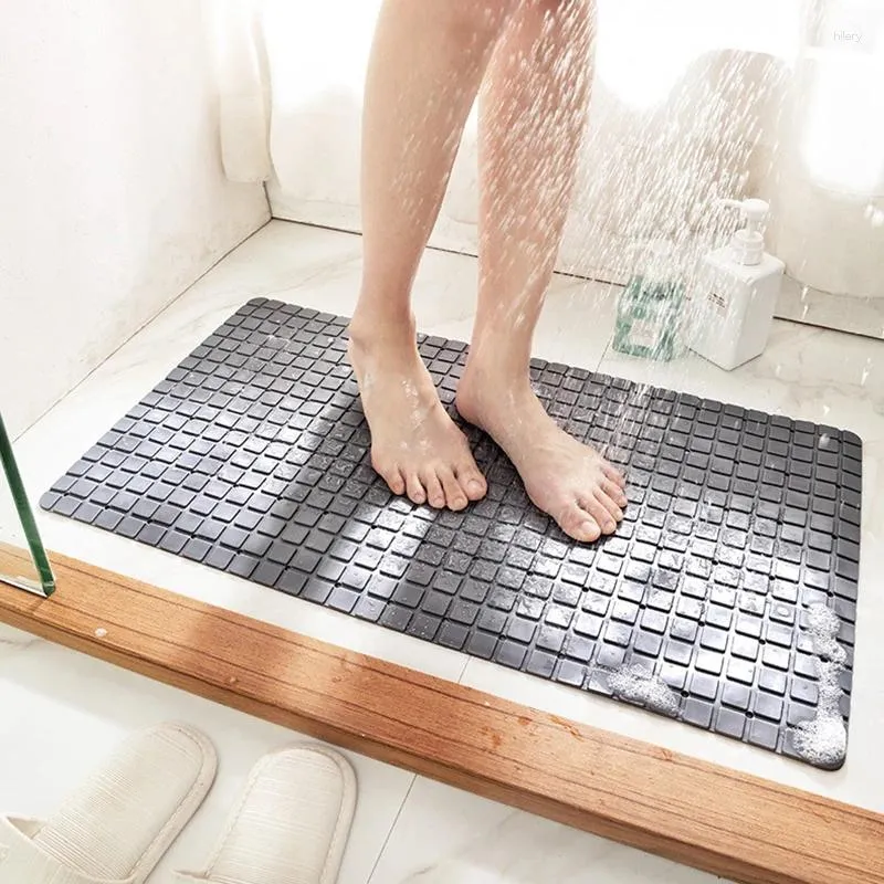 Badmatten TPE Anti-slip Badkamermat met Suction Cup Douche Bathtub Zij Tapijt Rapid Hydrofobe Quick Dry Foot Pad Penabele gaten