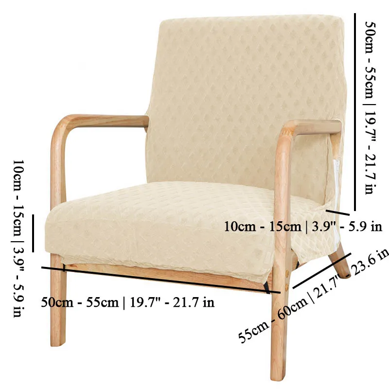 Nouveau fauteuil housse de chaise à glissière Zipper Stretch Wood Arm chaise de chaise Protector Elastic moderne Couverture de siège amovible