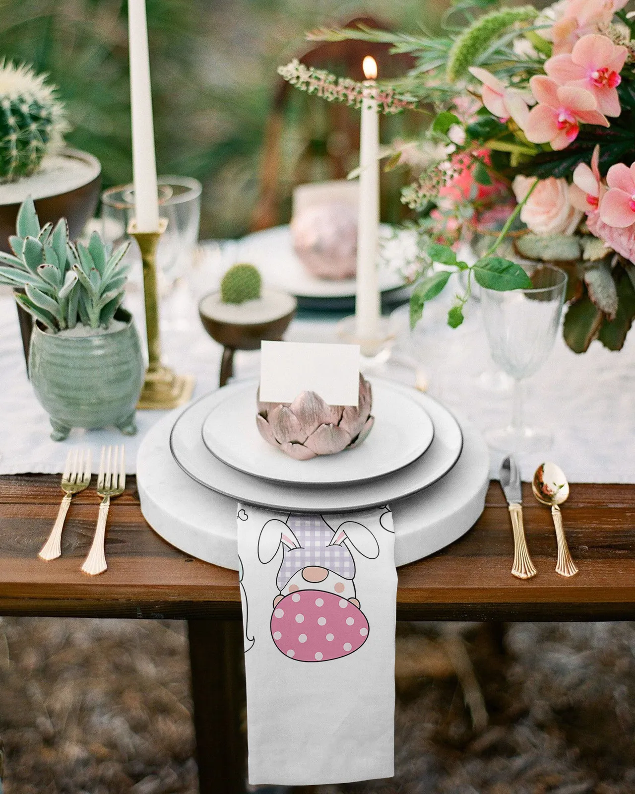 Tavolo da uova di Gnome pasquale tovaglioli per pagine per matrimoni per banchetti per la cena decorazione per la cena