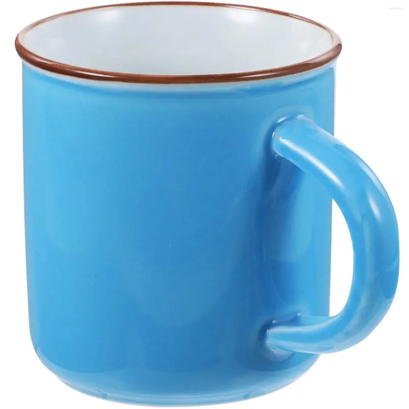머그잔 세라믹 에스프레소 컵 티 유리 레트로 홀더 커피 큰 머그잔 9.5x7.8x7cm 저장 간단한 물 블루 멜라민 창조적 여행