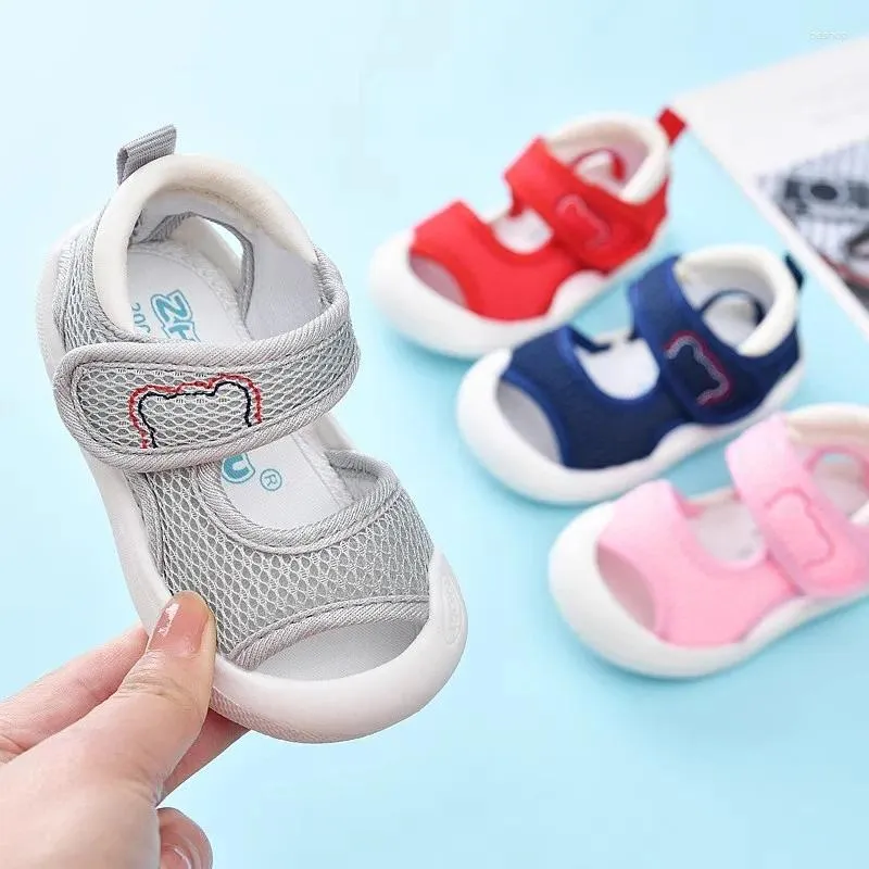 Eerste Walkers zomer hoe snijdt peuter schoenen schoenen baby jongens meisjes kinderen ademen sandalen zachte zolen anti-slip kick preventie maat 13-19