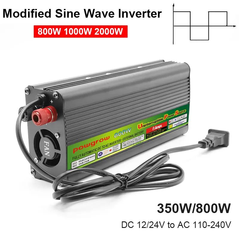 Easun Power Pure Sine Wave Power Inverter Thre-Phase Charging Car Inverter med Smart Fan 800W 1000W 2000W DC 12V AC 220V