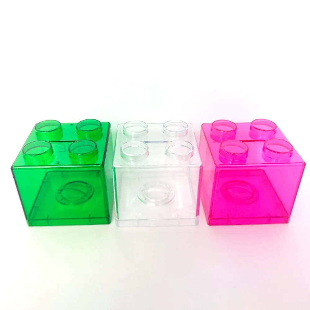 크리에이티브 머니 박스 빌딩 블록 저장 상자 투명 플라스틱 블록 동전 저장 케이스 케이스 선물 변경 상자 홈 장식